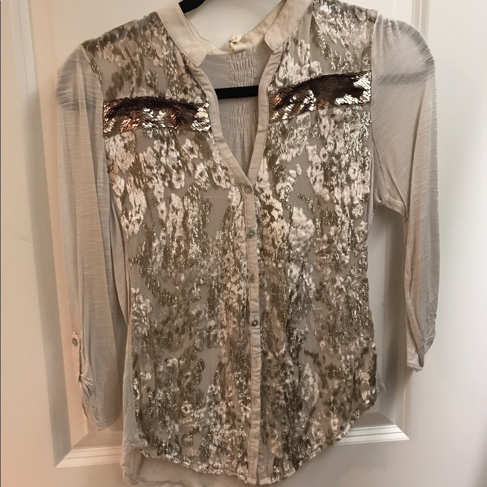 Anthropologie embroidered long sleeve